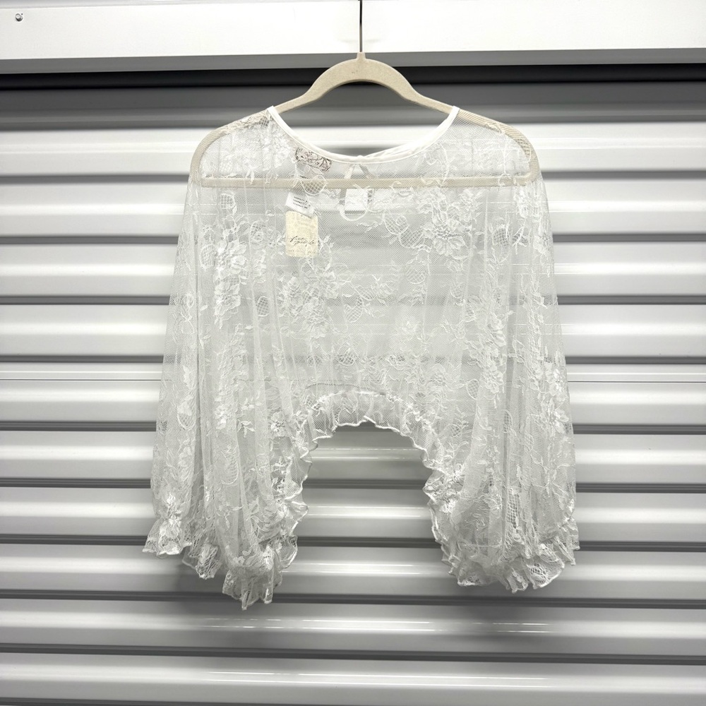 White Lace Sheer Poncho Top